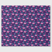Papier Cadeau Flamant et feuilles tropicales (Plat)