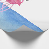 Papier Cadeau Flamant peint à la main d'aquarelle rose élégante (Coin)