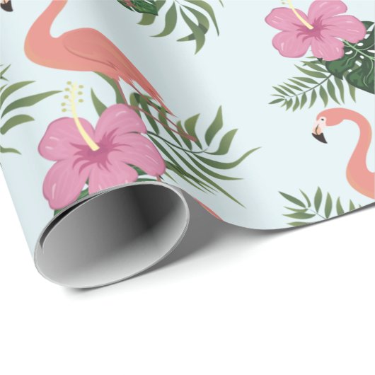 Papier Cadeau Flamant rose (Coin rond)