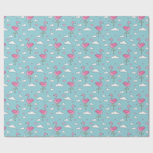 Papier Cadeau Flamant rose (Plat)