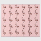 Papier Cadeau flamant rose (Plat)