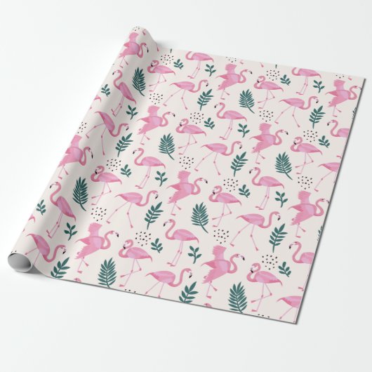 Papier Cadeau Flamant rose (Déroulé)