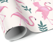 Papier Cadeau Flamant rose (Coin rond)