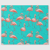Papier Cadeau Flamant rose (Plat)