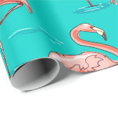 Papier Cadeau Flamant rose (Coin rond)