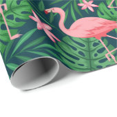 Papier Cadeau Flamant rose (Coin rond)