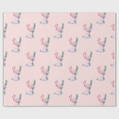 Papier Cadeau Flamant rose (Plat)