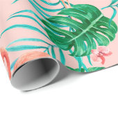 Papier Cadeau Flamant rose (Coin rond)