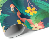 Papier Cadeau Flamant rose (Coin rond)