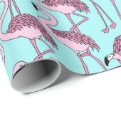 Papier Cadeau Flamant rose (Coin rond)
