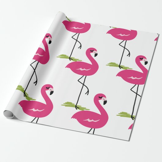 Papier Cadeau Flamant rose (Déroulé)