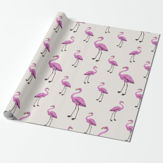 Papier Cadeau Flamant rose (Déroulé)
