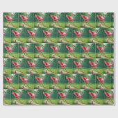 Papier Cadeau Flamant rose à talons et perles hauts (Plat)