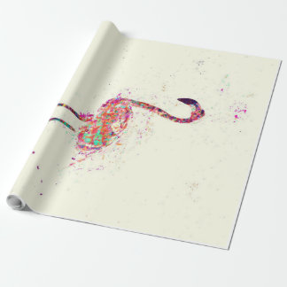 Papier Cadeau Flamant rose coloré Imprimer Art Cadeau Lover
