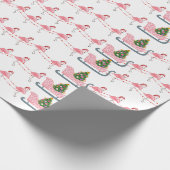 Papier Cadeau Flamant rose côtier papier d'emballage de noël (Coin)