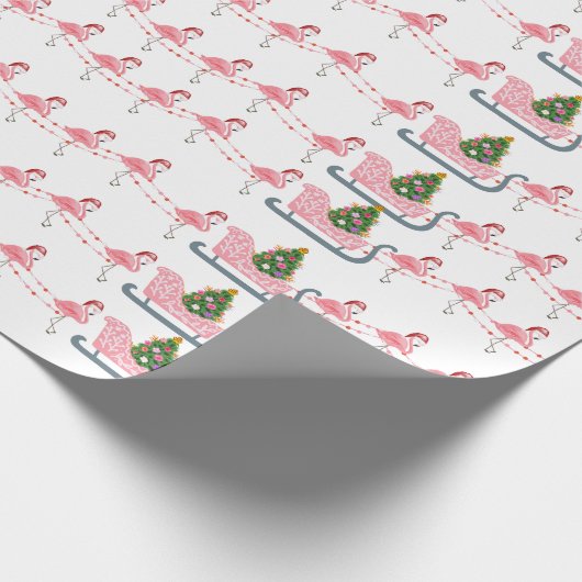 Papier Cadeau Flamant rose côtier papier d'emballage de noël (Coin)