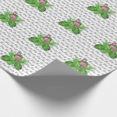 Papier Cadeau Flamant rose, flamant rose, feuilles de la jungle  (Coin)
