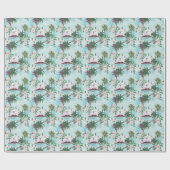 Papier Cadeau Flamant rose Hawaiian Motif aquarelle (Plat)