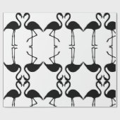 Papier Cadeau Flamant rose jumeau papier Motif noir (Plat)