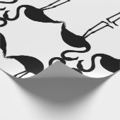 Papier Cadeau Flamant rose jumeau papier Motif noir (Coin)