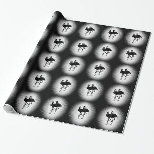 Papier Cadeau Flamant rose noir et blanc