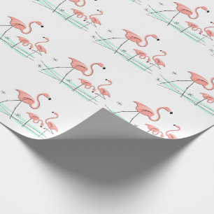 Papier Cadeau Flamant rose Ocean Trio 2 papier d'emballage