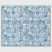 Papier Cadeau Flamant rose Orchidée Tropical Motif Blue ID868 (Plat)