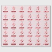 Papier Cadeau Flamant rose Plage tropicale Noël (Plat)