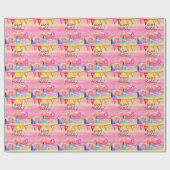 Papier Cadeau Flamant rose Pool Party ! (Plat)