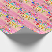 Papier Cadeau Flamant rose Pool Party ! (Coin)