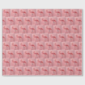 Papier Cadeau Flamant rose portant des talons rouges hauts (Plat)