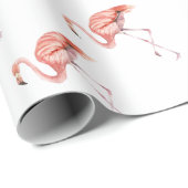 Papier Cadeau Flamant rose rose (Coin rond)