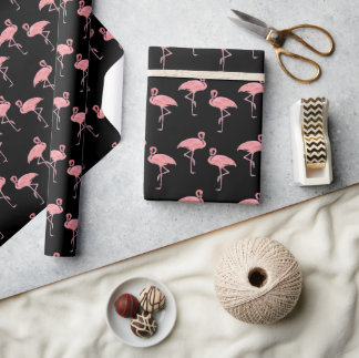 Papier Cadeau Flamant rose Rose Chaud Flock Conception transpare