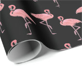 Papier Cadeau Flamant rose Rose Chaud Flock Conception transpare (Coin rond)