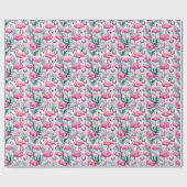 Papier Cadeau Flamant rose rose Conception tropicale (Plat)