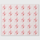 Papier Cadeau Flamant rose rose Côte tropicale Noël (Plat)