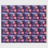 Papier Cadeau Flamant rose rose Festive Tropical Beach Noël (Plat)