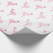 Papier Cadeau Flamant rose rose Motif de fête d'anniversaire (Coin)