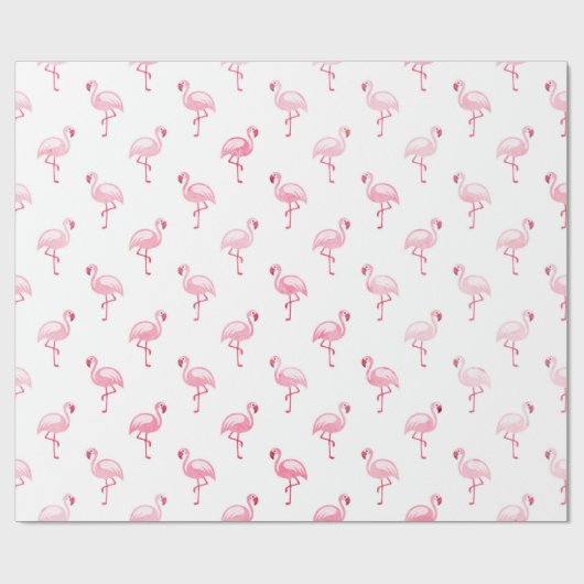 Papier Cadeau Flamant rose rose Motif de fête d'anniversaire (Plat)