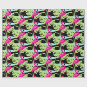 Papier Cadeau Flamant rose rose motif graphique papier d'emball (Plat)