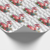 Papier Cadeau Flamant rose thème de Noël (Coin)