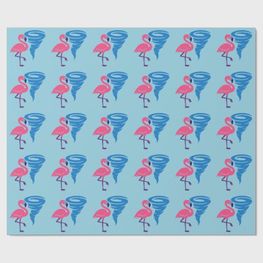 Papier Cadeau Flamant rose Tornado Bold Art Graphique moderne (Plat)