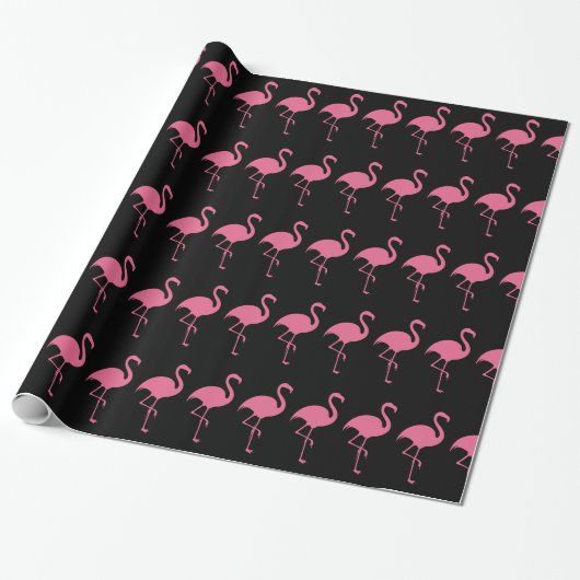 Papier Cadeau Flamant rose tropical à la mode (Déroulé)