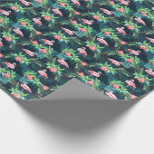 Papier Cadeau Flamant rose tropical : Fleurs d'été Motif (Coin)