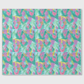 Papier Cadeau Flamant rose Tropical Jungle Imprimer (Plat)