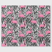 Papier Cadeau Flamant rose Zebra Imprimer Été (Plat)