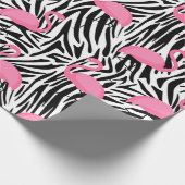 Papier Cadeau Flamant rose Zebra Imprimer Été (Coin)