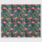 Papier Cadeau Flamant Tropical (Plat)