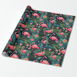 Papier Cadeau Flamant Tropical
