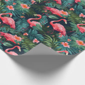 Papier Cadeau Flamant Tropical (Coin)